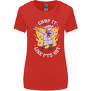 Chop It Like Its Hot Funny Chef Cook BBQ Womens Wider Cut T-Shirt Red