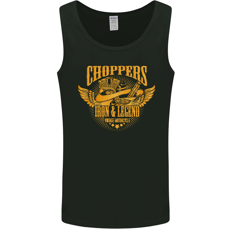 Choppers Legend Motorcycle Motorbike Biker Mens Vest Tank Top Black