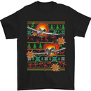 Chrismas Fighter Jet Plane Pilot RAF Funny Mens T-Shirt Cotton Gildan Black