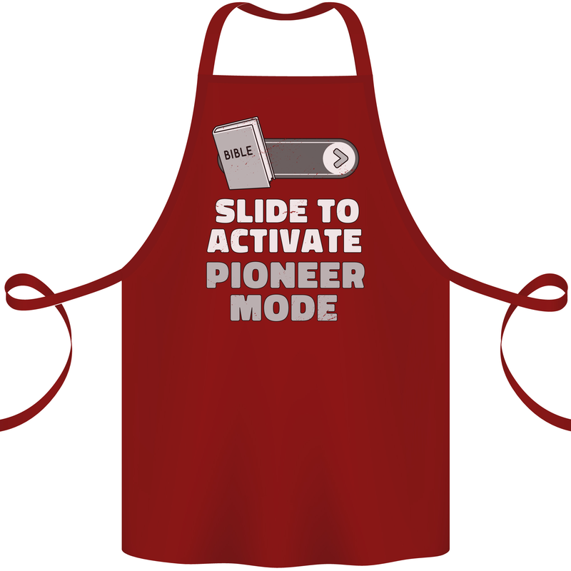 Christian Pioneer Mode Funny Christianity Cotton Apron 100% Organic Maroon