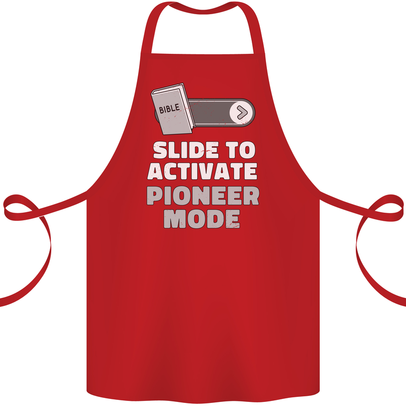 Christian Pioneer Mode Funny Christianity Cotton Apron 100% Organic Red