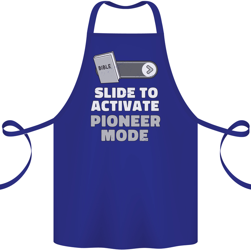 Christian Pioneer Mode Funny Christianity Cotton Apron 100% Organic Royal Blue