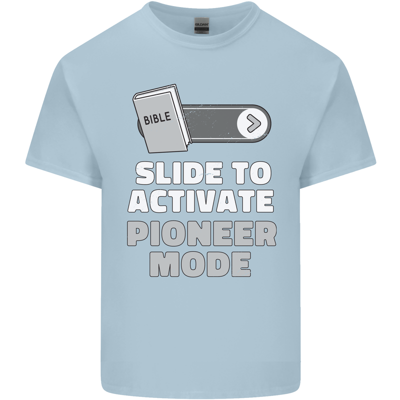 Christian Pioneer Mode Funny Christianity Kids T-Shirt Childrens Light Blue