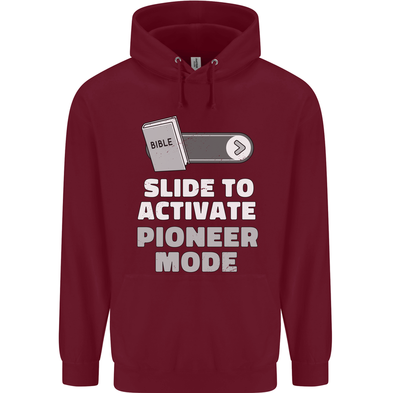 Christian Pioneer Mode Funny Christianity Mens 80% Cotton Hoodie Maroon
