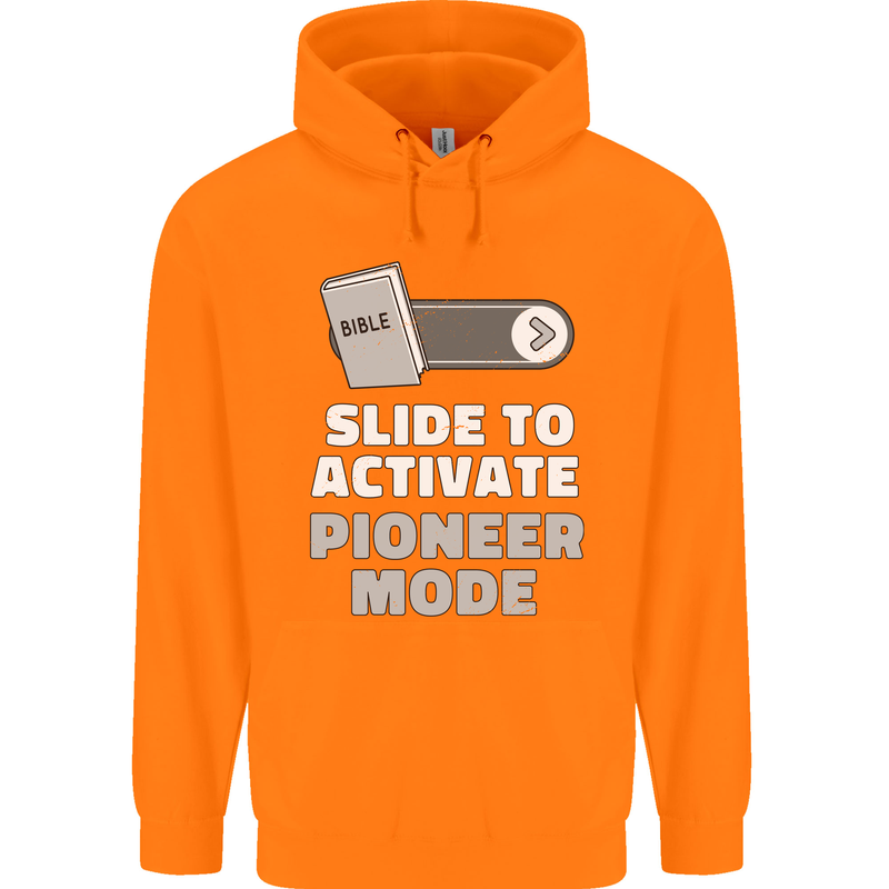 Christian Pioneer Mode Funny Christianity Mens 80% Cotton Hoodie Orange