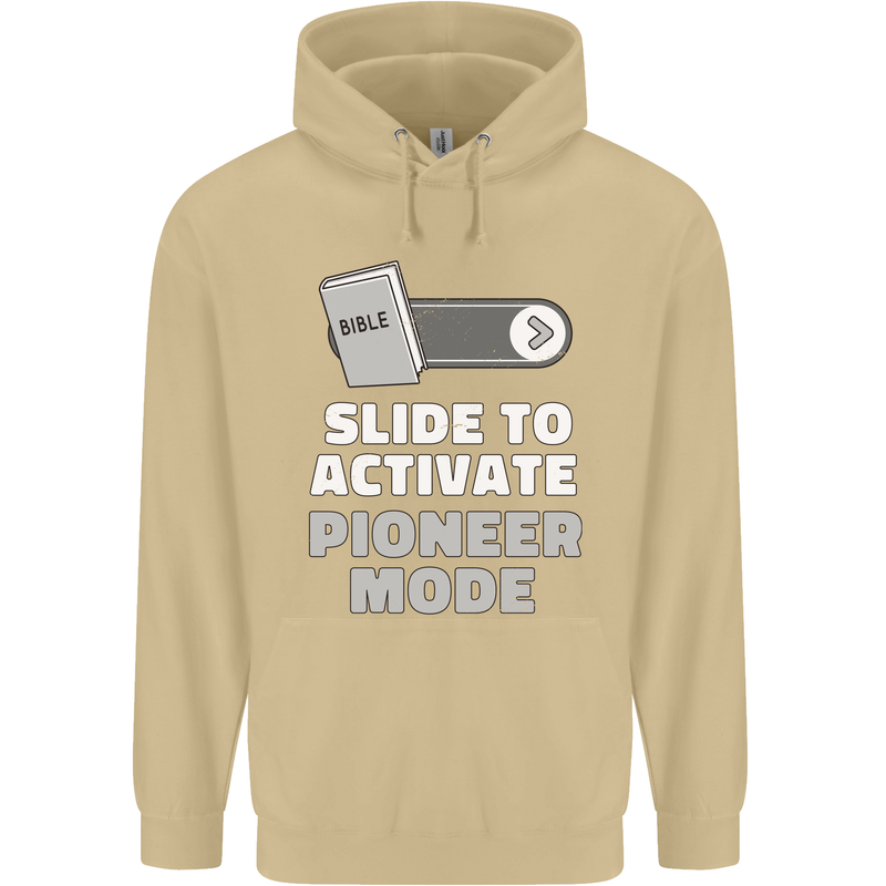 Christian Pioneer Mode Funny Christianity Mens 80% Cotton Hoodie Sand