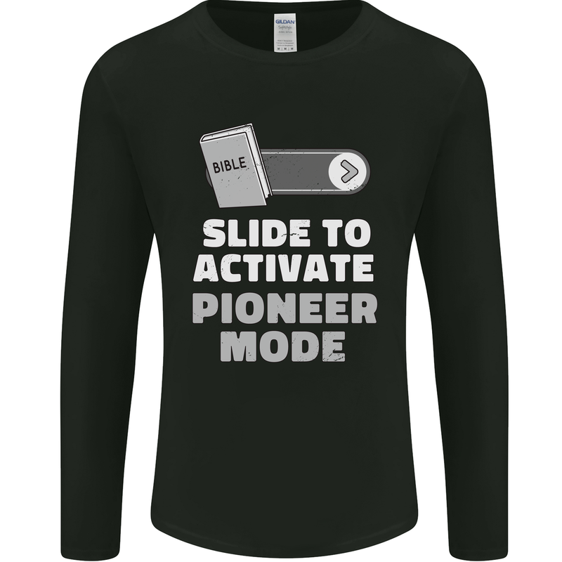 Christian Pioneer Mode Funny Christianity Mens Long Sleeve T-Shirt Black