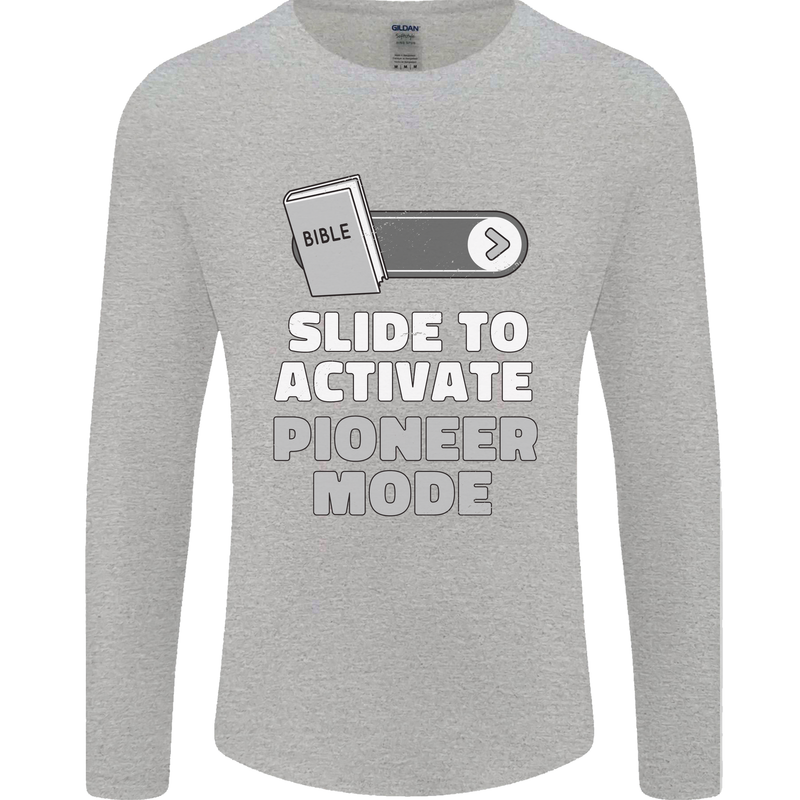 Christian Pioneer Mode Funny Christianity Mens Long Sleeve T-Shirt Sports Grey