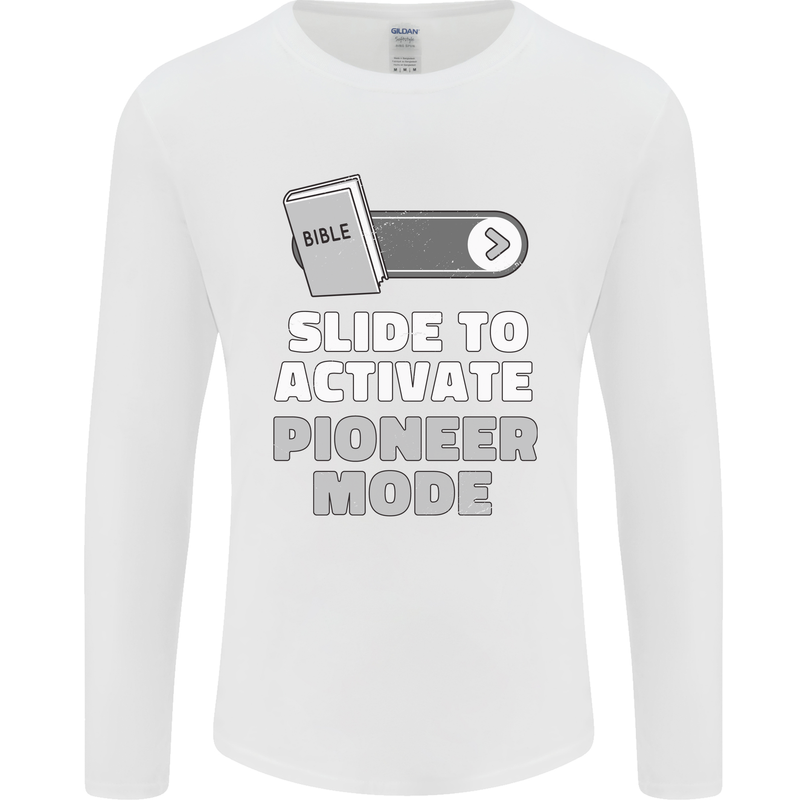 Christian Pioneer Mode Funny Christianity Mens Long Sleeve T-Shirt White