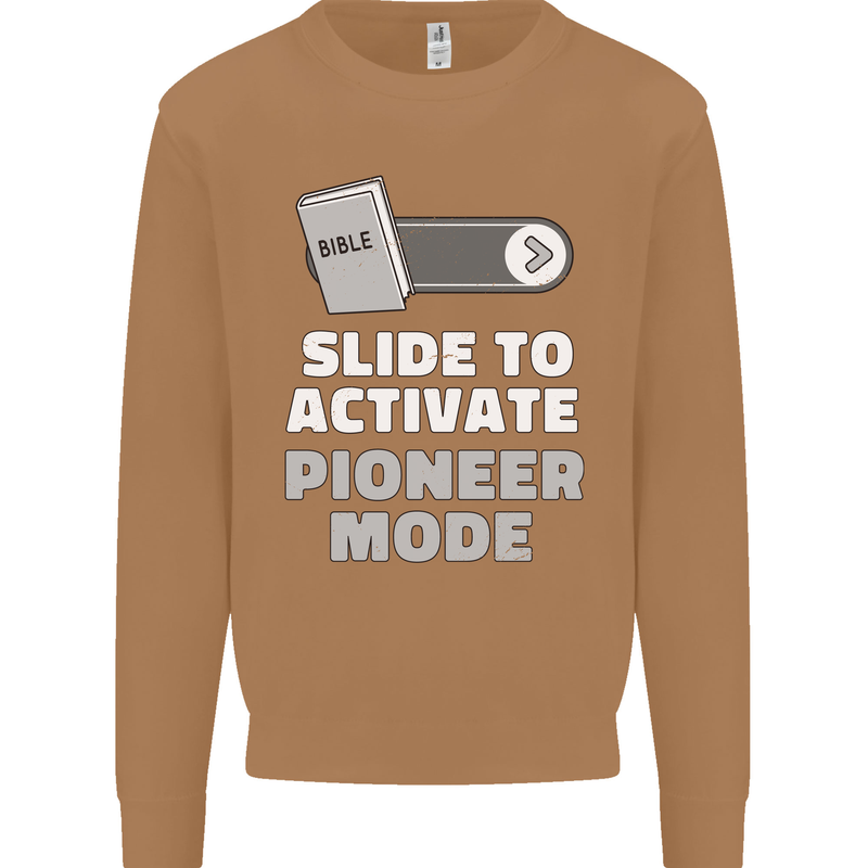 Christian Pioneer Mode Funny Christianity Mens Sweatshirt Jumper Caramel Latte