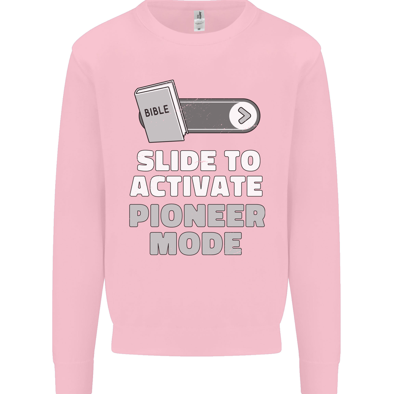 Christian Pioneer Mode Funny Christianity Mens Sweatshirt Jumper Light Pink