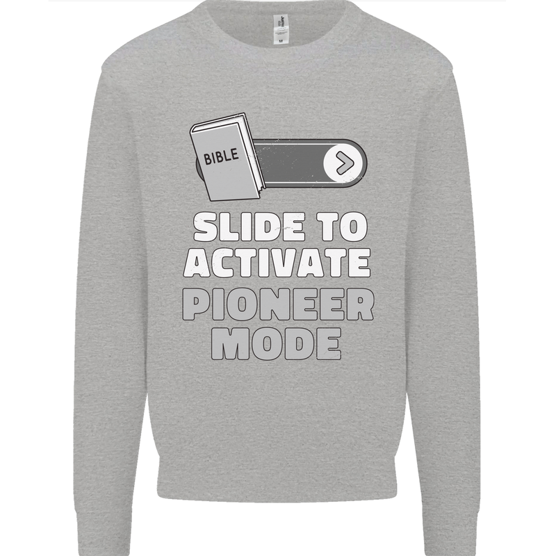 Christian Pioneer Mode Funny Christianity Mens Sweatshirt Jumper Sports Grey