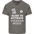 Christian Pioneer Mode Funny Christianity Mens V-Neck Cotton T-Shirt Charcoal