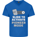 Christian Pioneer Mode Funny Christianity Mens V-Neck Cotton T-Shirt Royal Blue