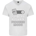 Christian Pioneer Mode Funny Christianity Mens V-Neck Cotton T-Shirt White
