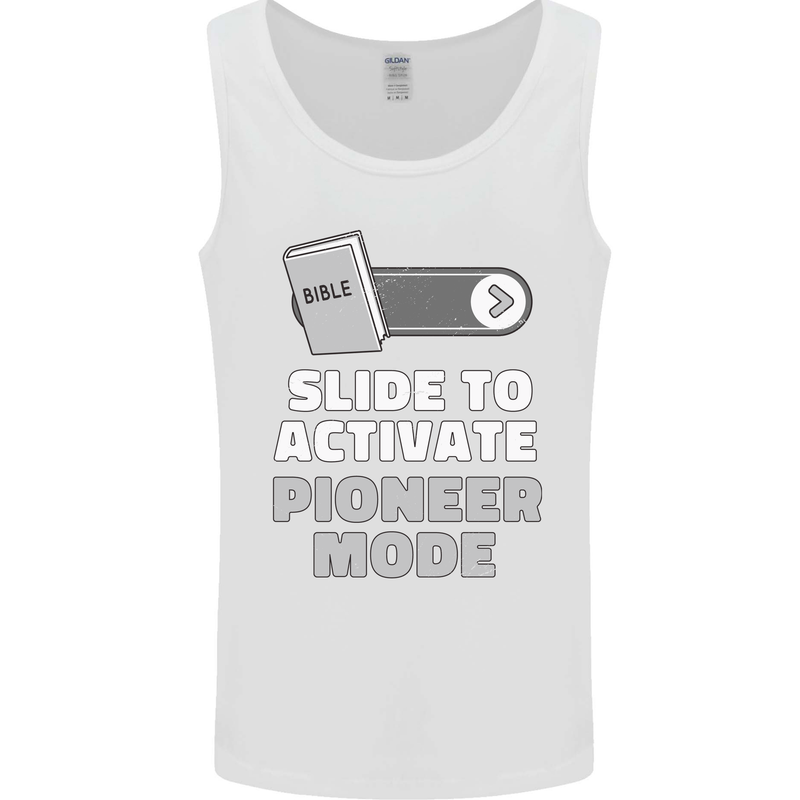 Christian Pioneer Mode Funny Christianity Mens Vest Tank Top White