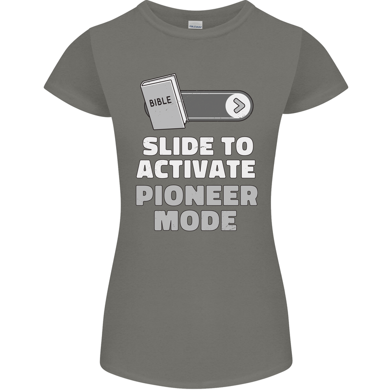 Christian Pioneer Mode Funny Christianity Womens Petite Cut T-Shirt Charcoal