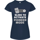 Christian Pioneer Mode Funny Christianity Womens Petite Cut T-Shirt Navy Blue