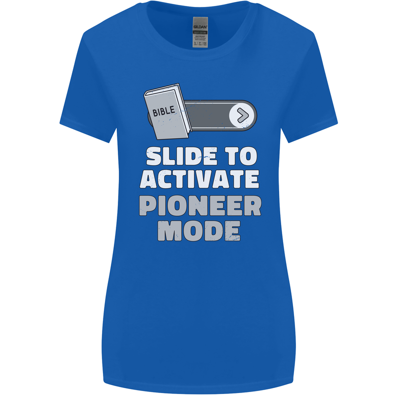 Christian Pioneer Mode Funny Christianity Womens Wider Cut T-Shirt Royal Blue