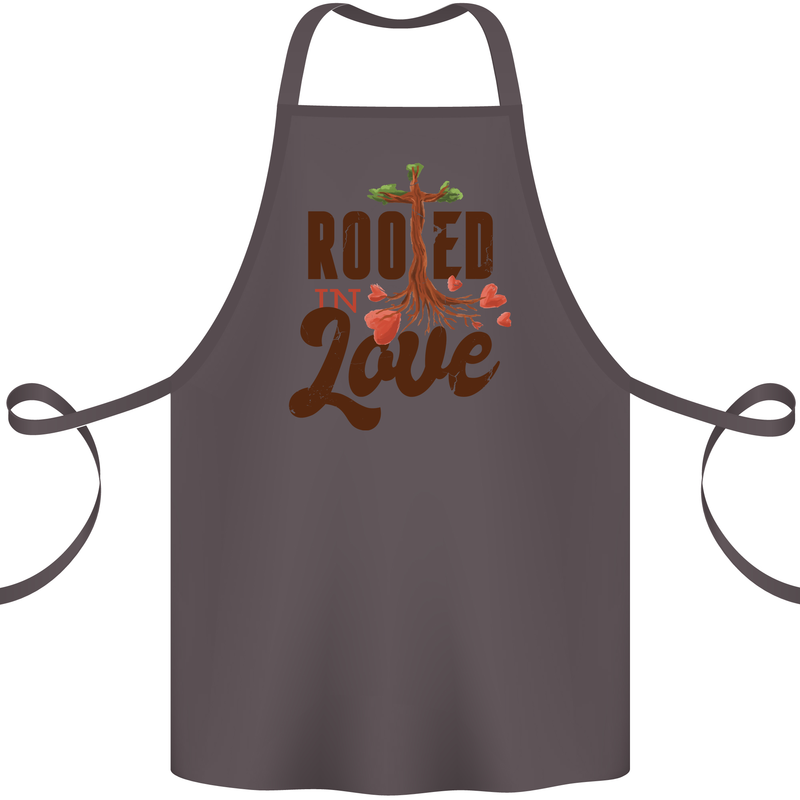 Christian Rooted in Love Christianity Jesus Cotton Apron 100% Organic Dark Grey