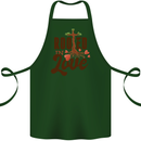 Christian Rooted in Love Christianity Jesus Cotton Apron 100% Organic Forest Green