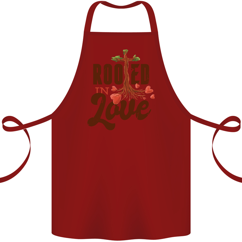 Christian Rooted in Love Christianity Jesus Cotton Apron 100% Organic Maroon
