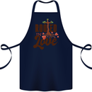 Christian Rooted in Love Christianity Jesus Cotton Apron 100% Organic Navy Blue