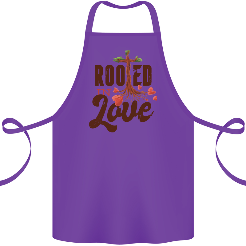 Christian Rooted in Love Christianity Jesus Cotton Apron 100% Organic Purple