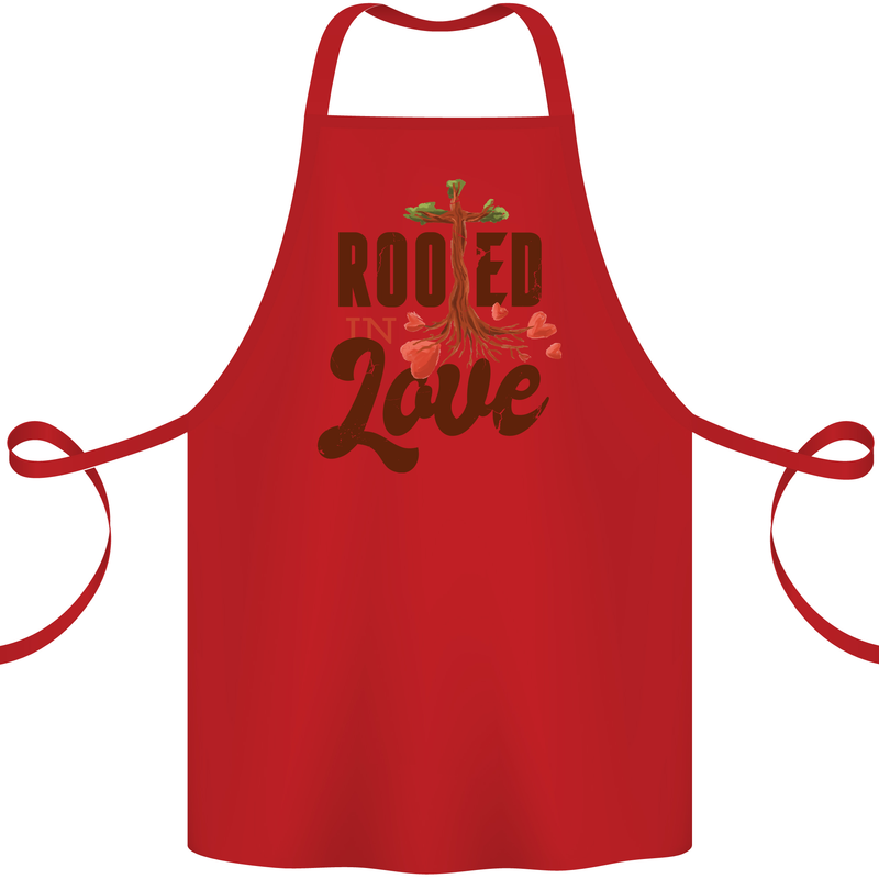 Christian Rooted in Love Christianity Jesus Cotton Apron 100% Organic Red