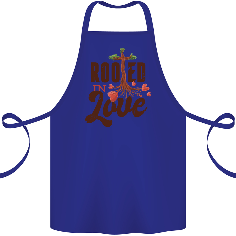 Christian Rooted in Love Christianity Jesus Cotton Apron 100% Organic Royal Blue