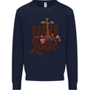 Christian Rooted in Love Christianity Jesus Kids Sweatshirt Jumper Navy Blue