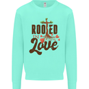 Christian Rooted in Love Christianity Jesus Kids Sweatshirt Jumper Peppermint