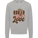 Christian Rooted in Love Christianity Jesus Kids Sweatshirt Jumper Sports Grey