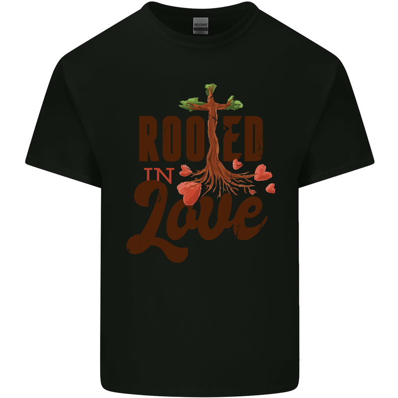 Christian Rooted in Love Christianity Jesus Kids T-Shirt Childrens Black