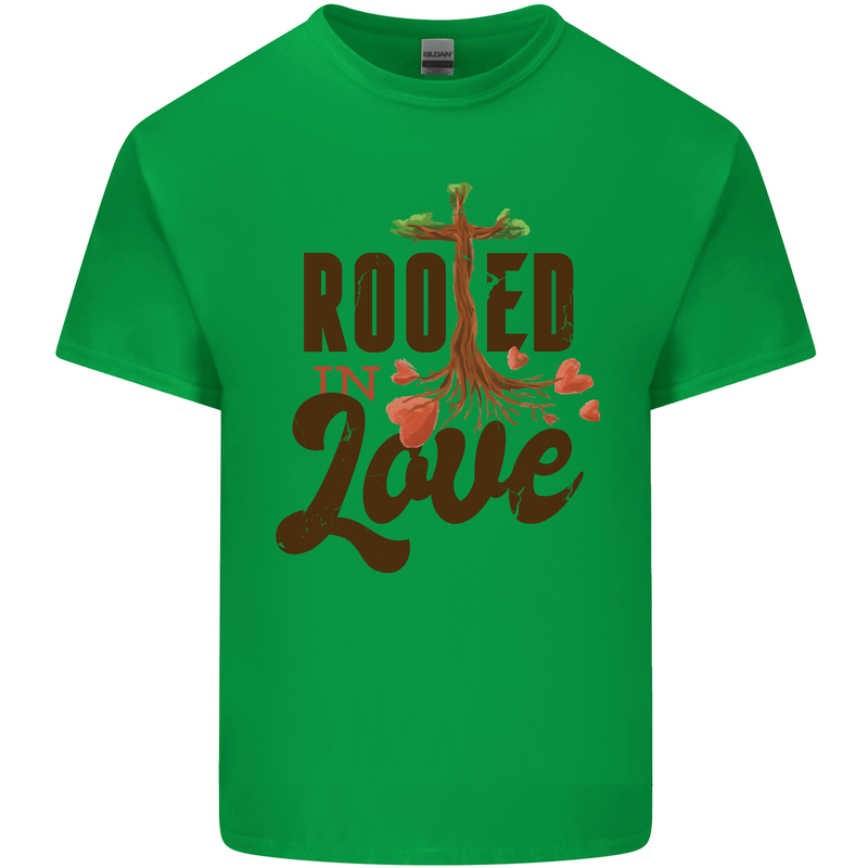 Christian Rooted in Love Christianity Jesus Kids T-Shirt Childrens Irish Green