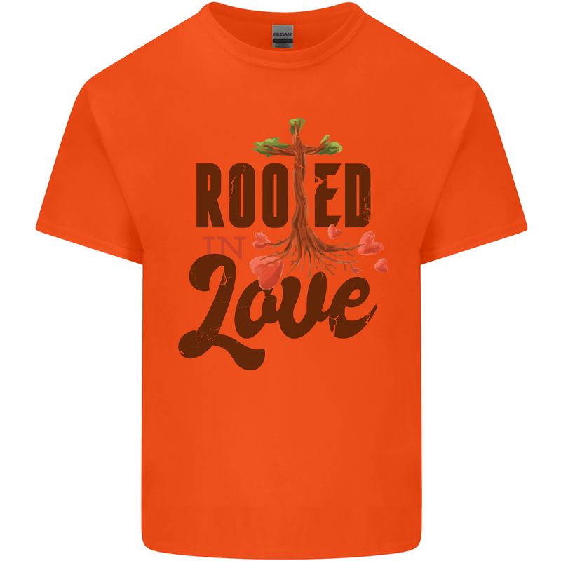 Christian Rooted in Love Christianity Jesus Kids T-Shirt Childrens Orange