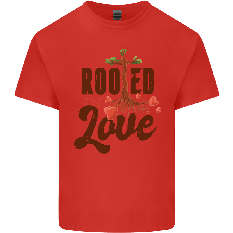 Christian Rooted in Love Christianity Jesus Kids T-Shirt Childrens Red