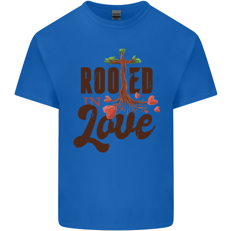 Christian Rooted in Love Christianity Jesus Kids T-Shirt Childrens Royal Blue