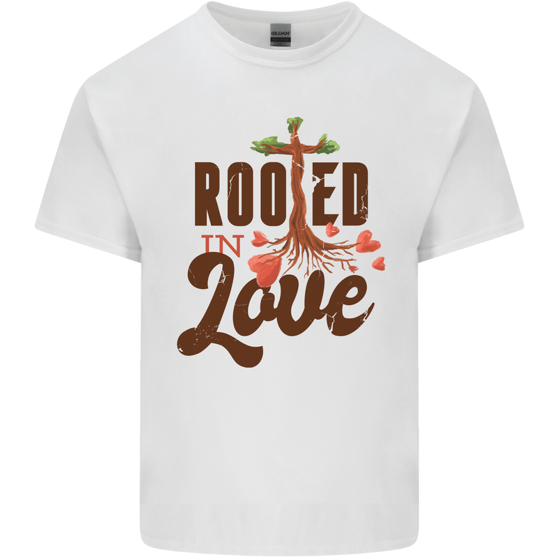 Christian Rooted in Love Christianity Jesus Kids T-Shirt Childrens White