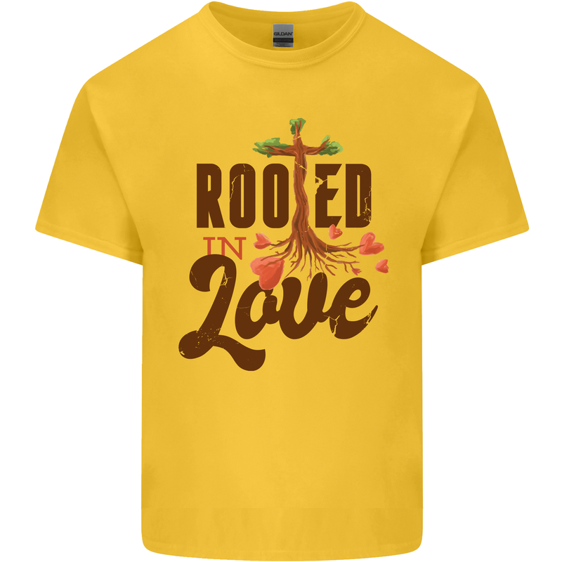 Christian Rooted in Love Christianity Jesus Kids T-Shirt Childrens Yellow