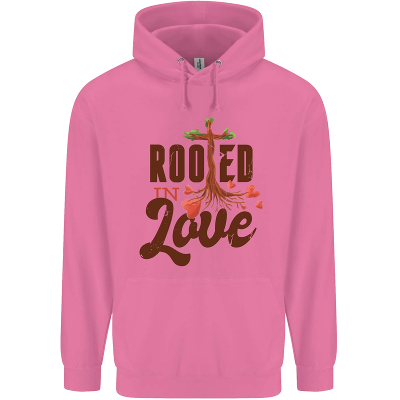 Christian Rooted in Love Christianity Jesus Mens 80% Cotton Hoodie Azelea