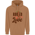 Christian Rooted in Love Christianity Jesus Mens 80% Cotton Hoodie Caramel Latte