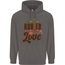 Christian Rooted in Love Christianity Jesus Mens 80% Cotton Hoodie Charcoal