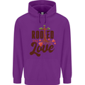 Christian Rooted in Love Christianity Jesus Mens 80% Cotton Hoodie Purple