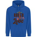 Christian Rooted in Love Christianity Jesus Mens 80% Cotton Hoodie Royal Blue