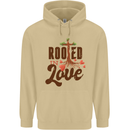 Christian Rooted in Love Christianity Jesus Mens 80% Cotton Hoodie Sand