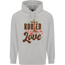 Christian Rooted in Love Christianity Jesus Mens 80% Cotton Hoodie Sports Grey