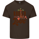 Christian Rooted in Love Christianity Jesus Mens Cotton T-Shirt Tee Top Dark Chocolate