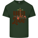 Christian Rooted in Love Christianity Jesus Mens Cotton T-Shirt Tee Top Forest Green