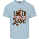 Christian Rooted in Love Christianity Jesus Mens Cotton T-Shirt Tee Top Light Blue
